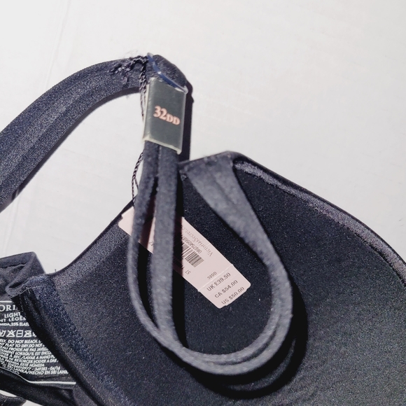 Victoria Secret Very Sexy Lightly Lined  Plunge Black Bra 32DD Adjustable Straps - Picture 4 of 5